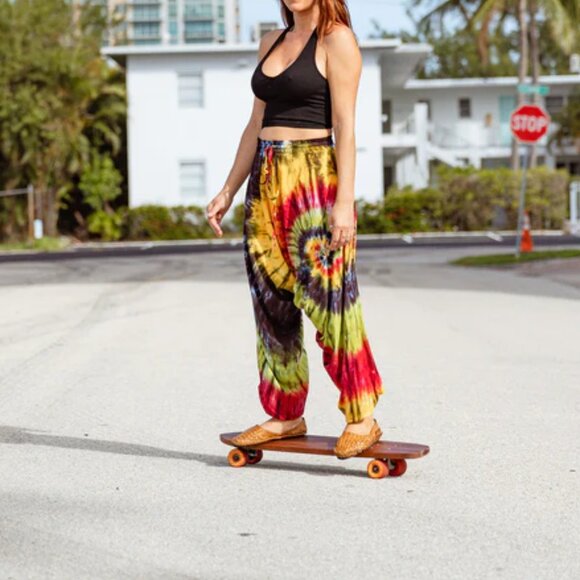 Buddha Pants Womens Hippie Limited Edition Reggae Rise up Savannah Tie Dye Red - Picture 5 of 10